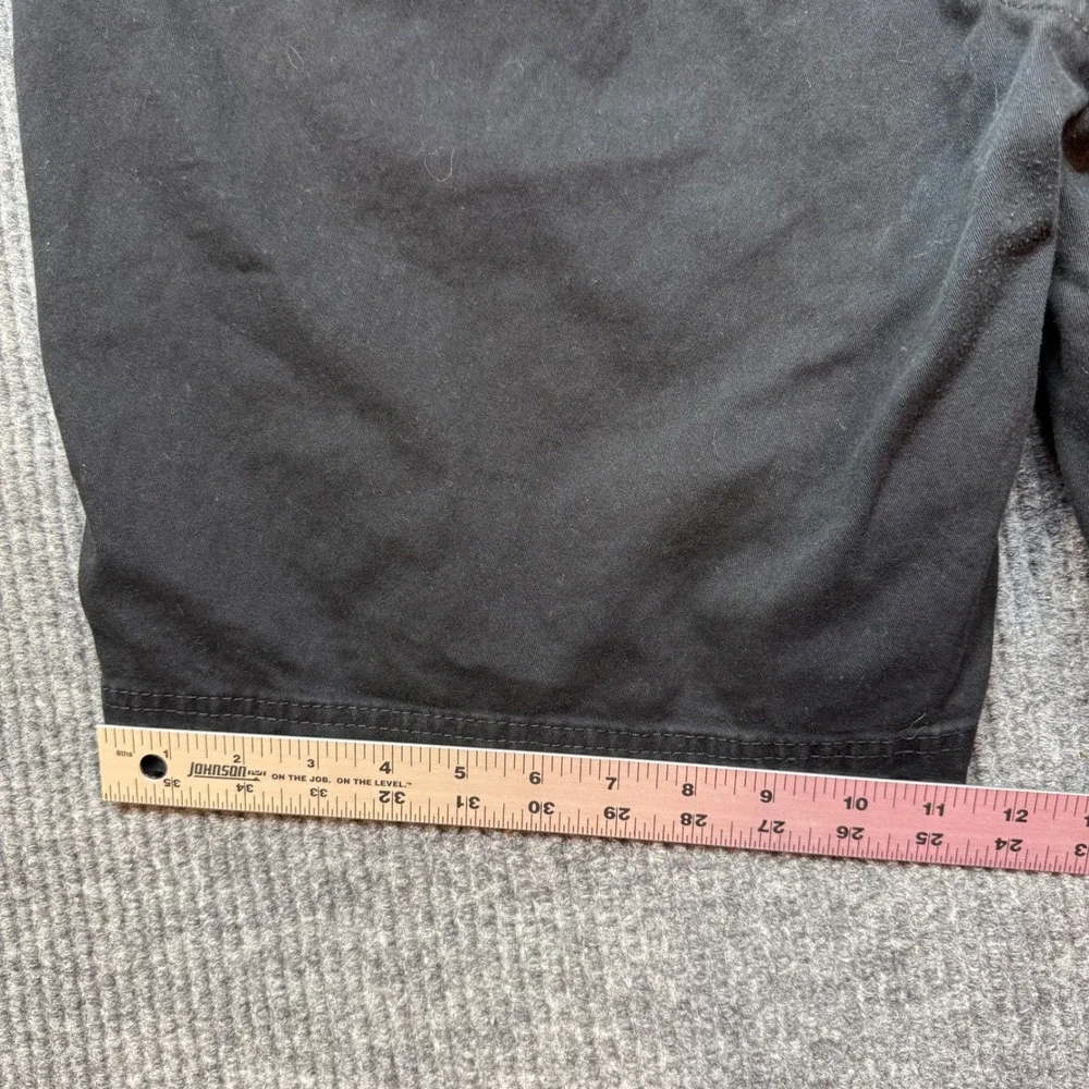 St Johns Bay Mens Black Comfort Stretch Chino Shorts Size 40 Flat Front Cotton
